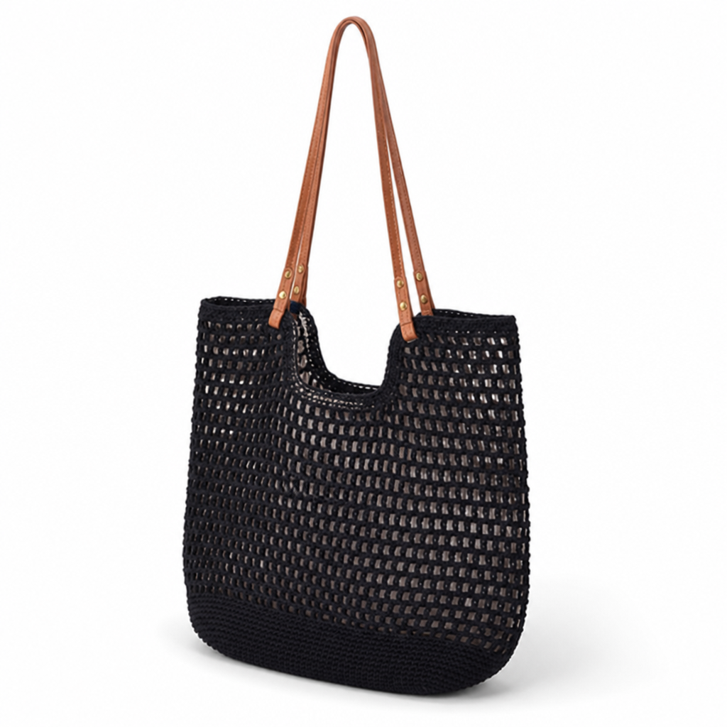 Handmade Cotton Macrame Tote Bag (Spacious Interior)