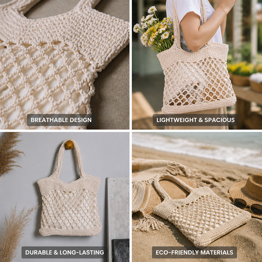 Handmade Eco-Friendly Mesh Tote Bag