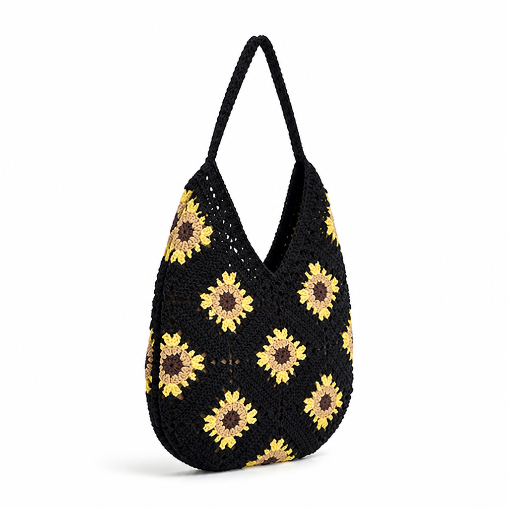 Handmade Floral Crochet Crossbody Bag