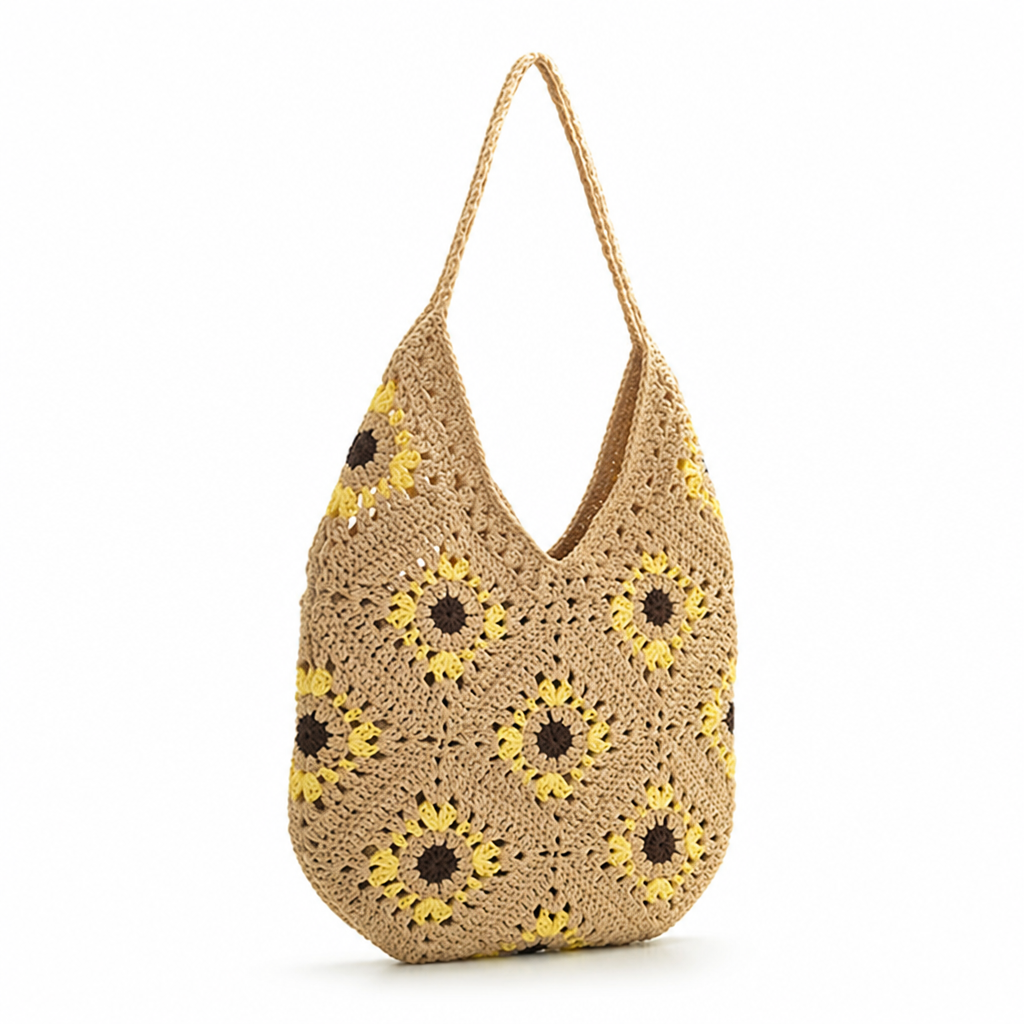 Handmade Floral Crochet Crossbody Bag