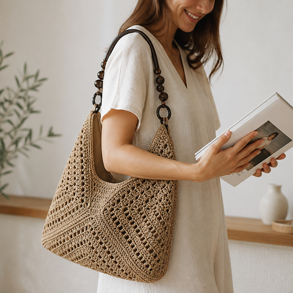 Handmade Macramé Tote (Ergonomic Handle)