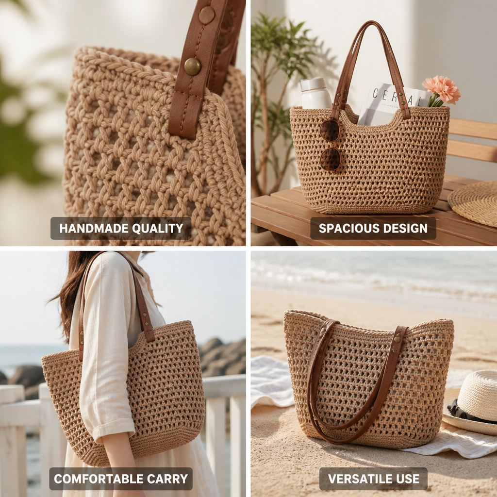 Handmade Macrame Spacious Tote Bag