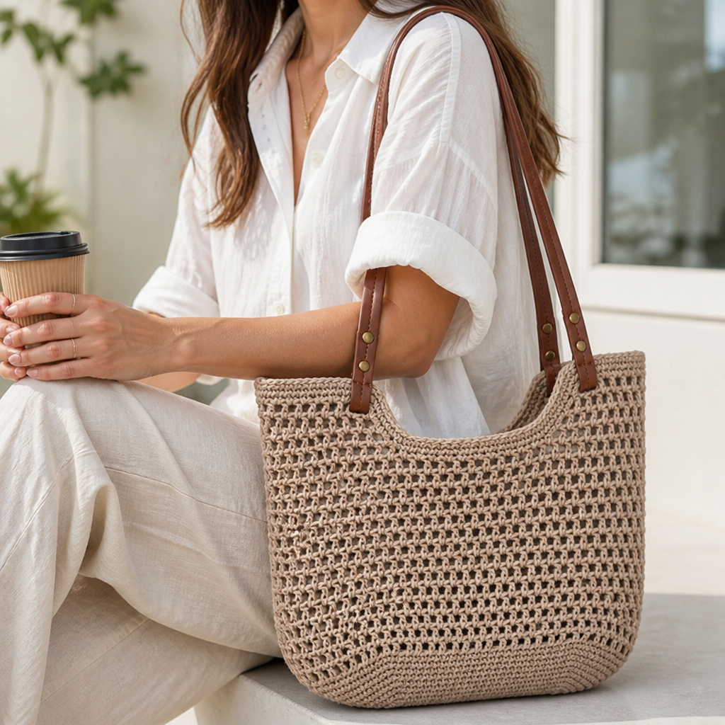 Handmade Macrame Spacious Tote Bag