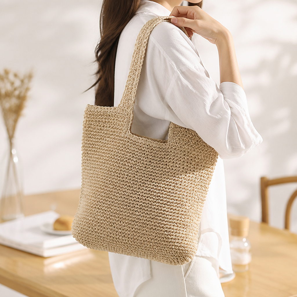 Handmade Natural Spacious Tote Bag