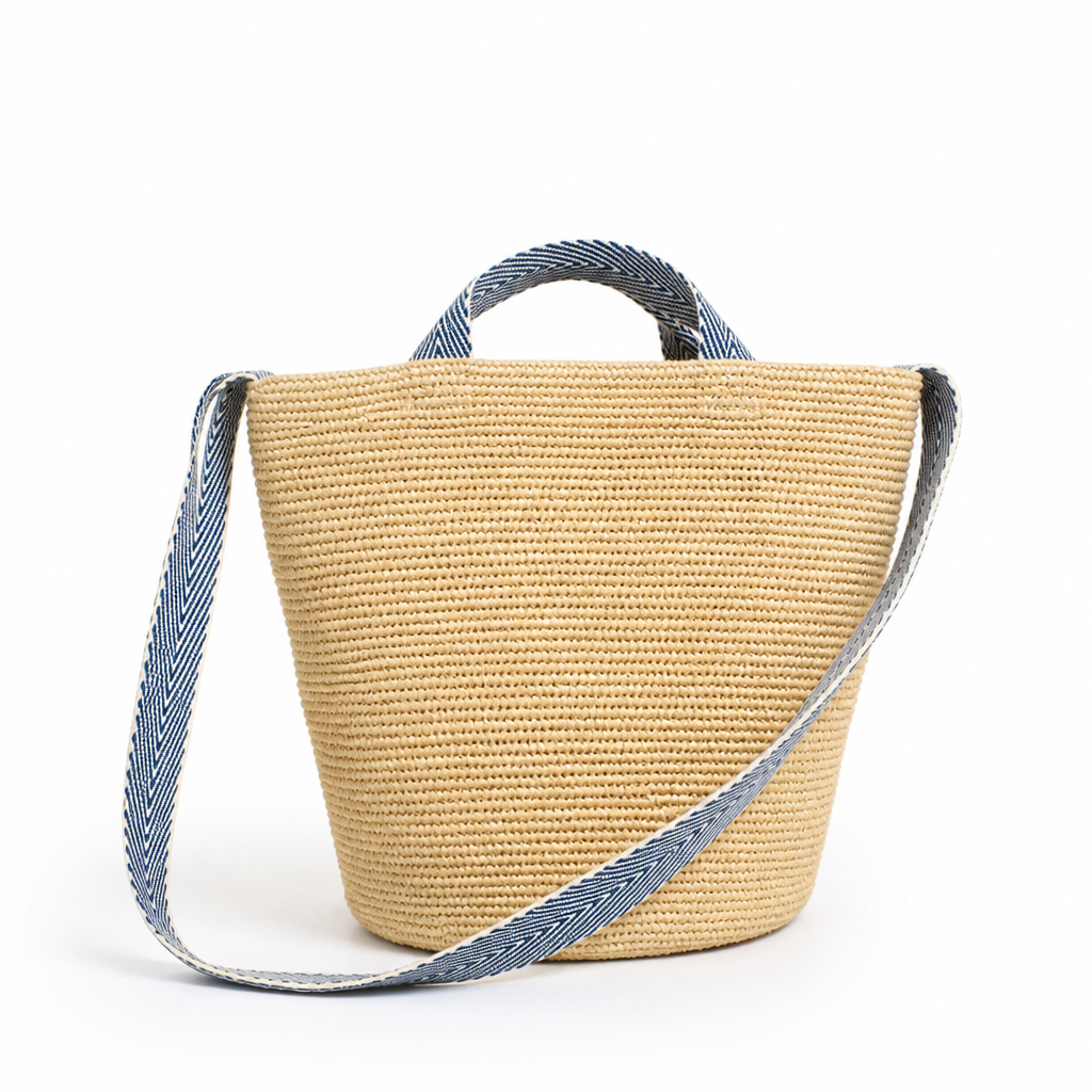 Handmade Natural Straw Tote (Adjustable Strap)
