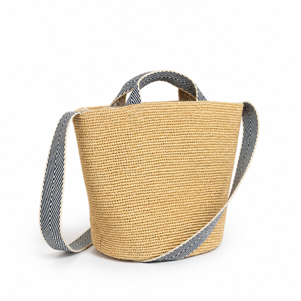 Handmade Natural Straw Tote (Adjustable Strap)