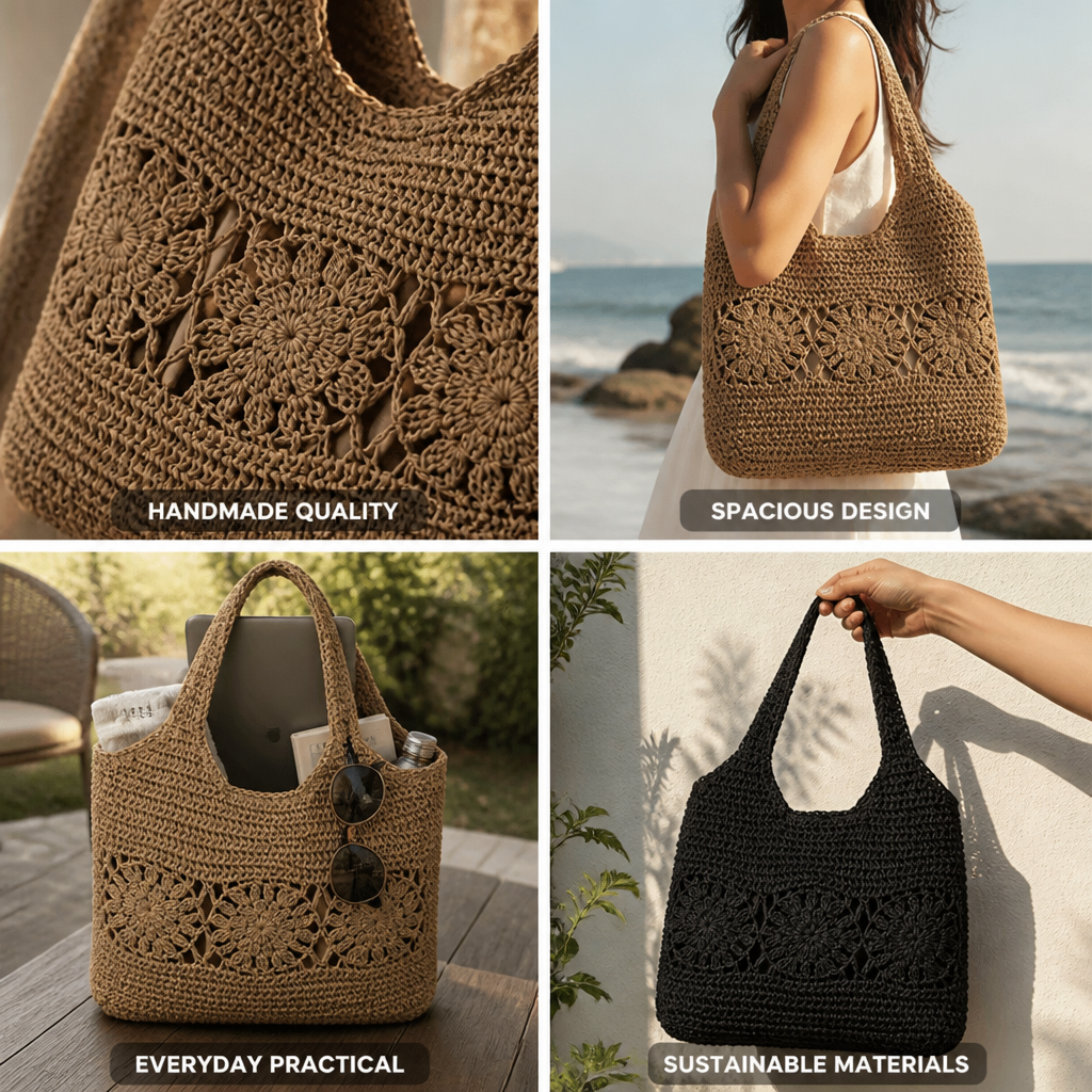 Handmade Sustainable Crochet Shoulder Bag