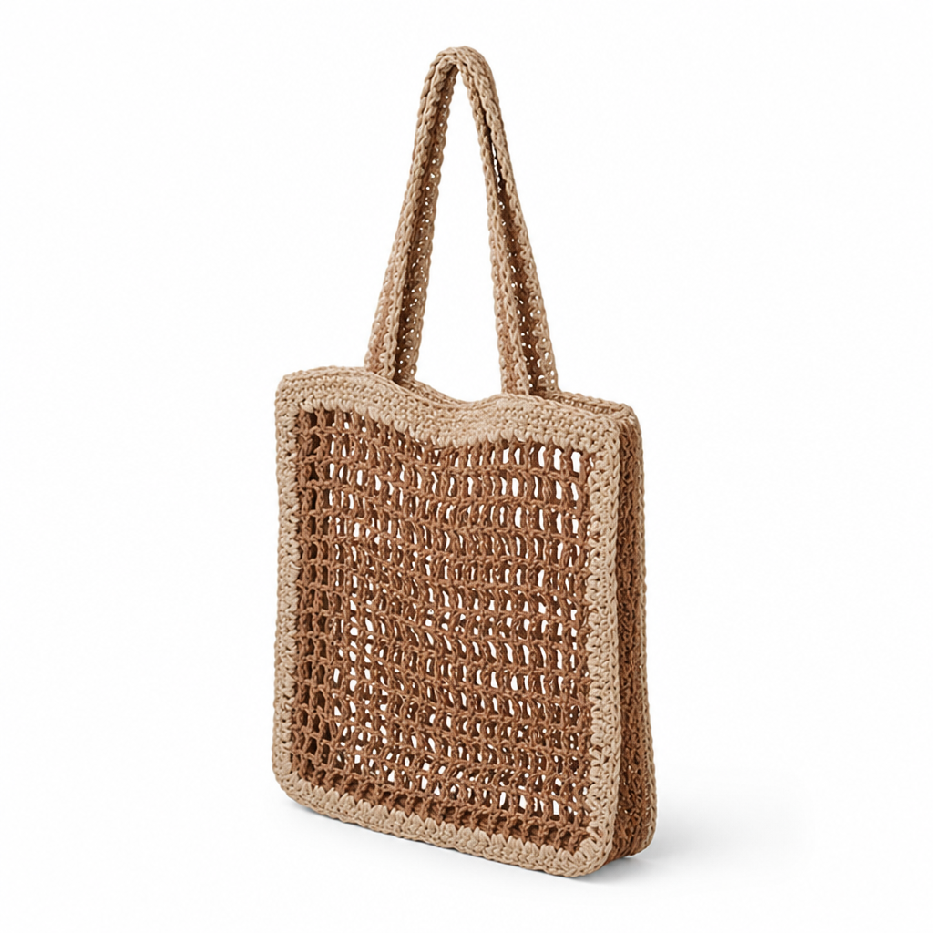 Handmade Sustainably Sourced Shopping Bag (Long Handles)