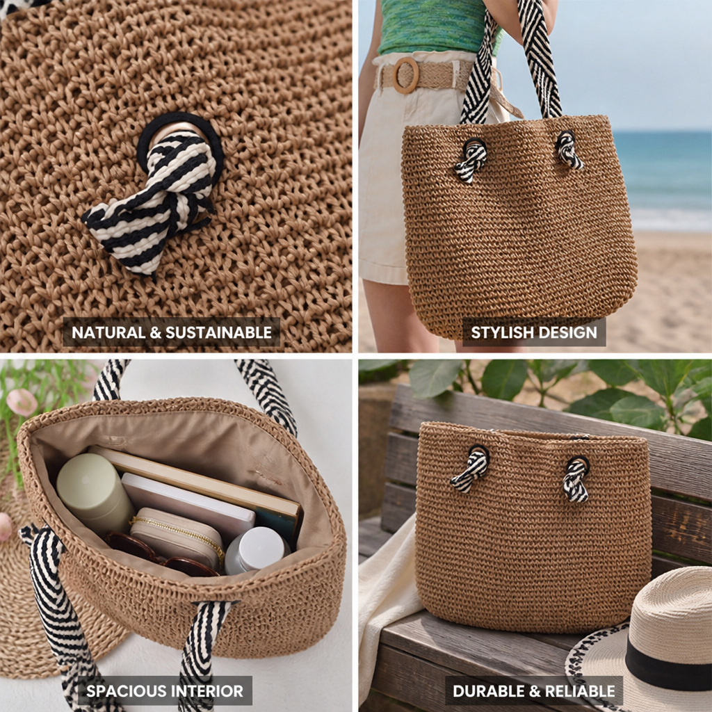 Handmade Woven Natural Fiber Tote