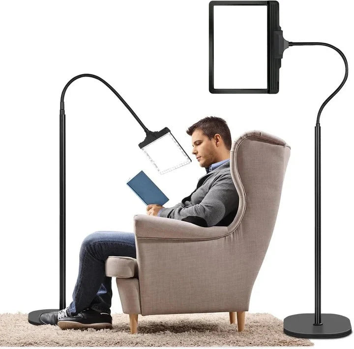 Hands-Free Magnifier Adjustable Stand Integrated LED