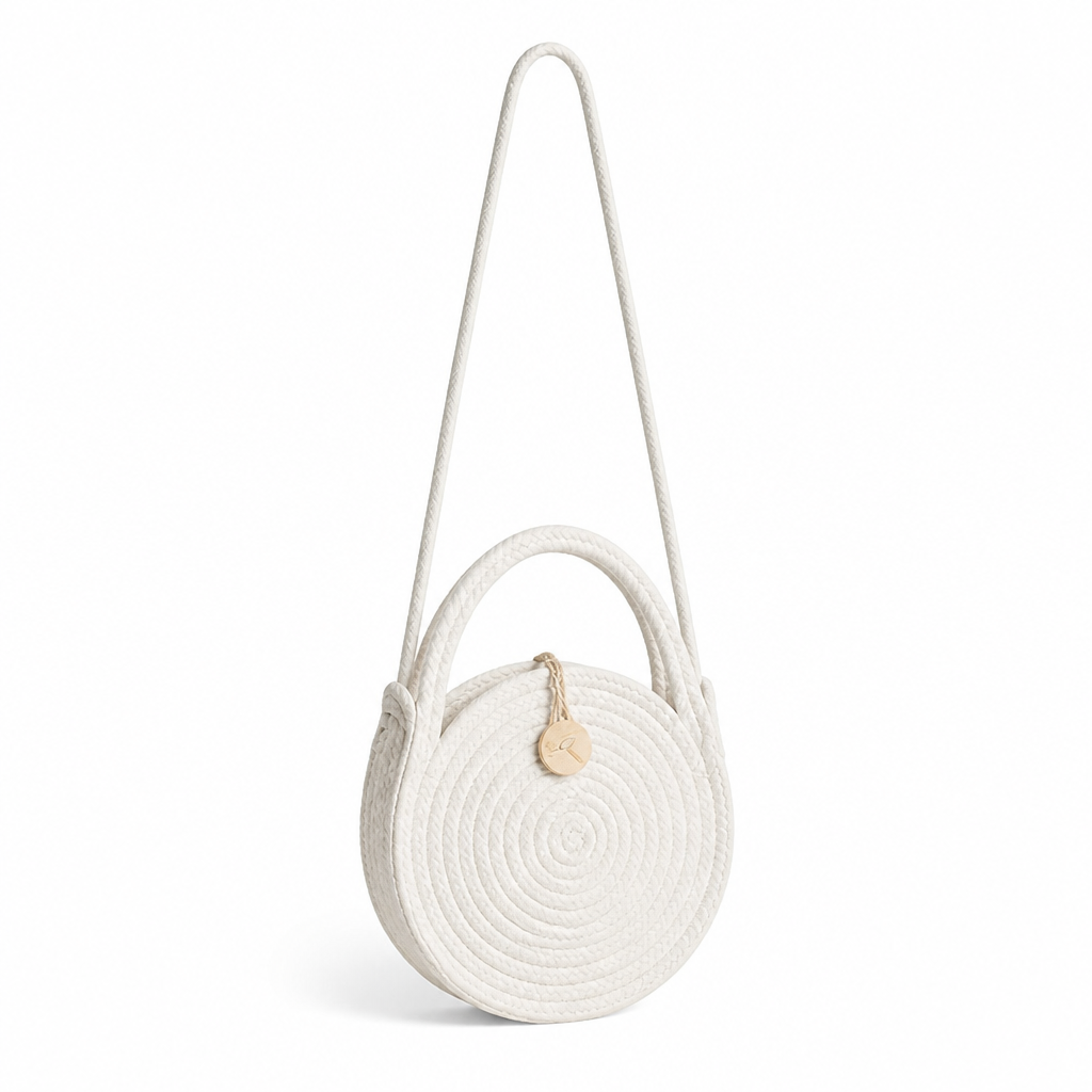 Handwoven Braided Straw Crossbody Bag (Adjustable Strap)