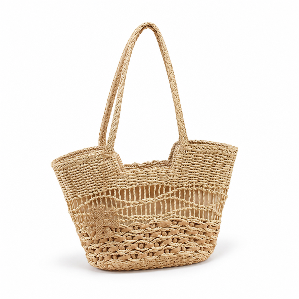 Handwoven Eco-Friendly Straw Beach Bag
