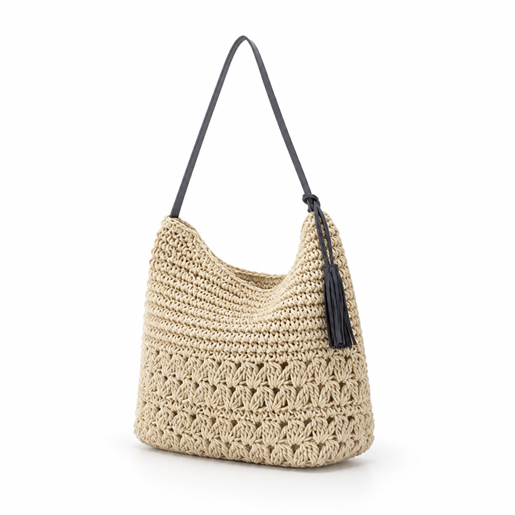 Handwoven Hemp Hobo Bag (Soft Shoulder Strap)