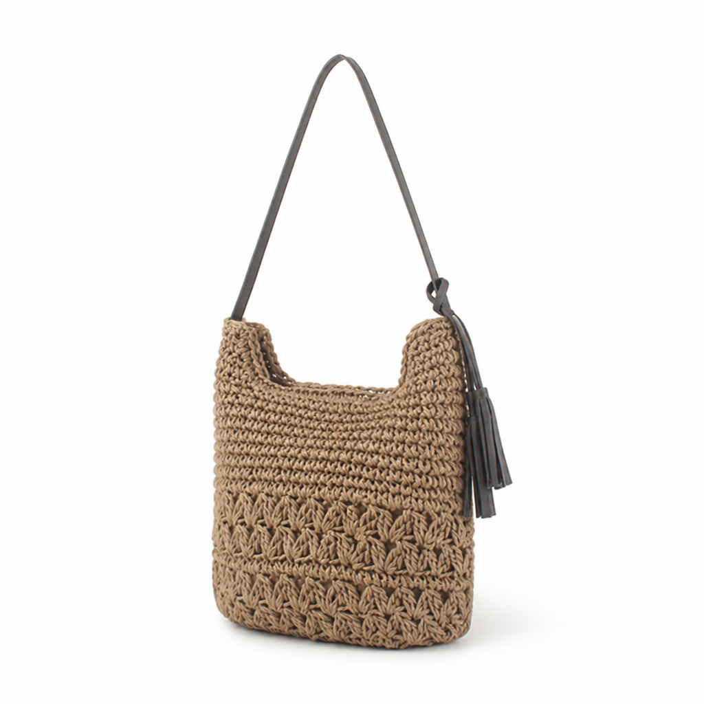 Handwoven Hemp Hobo Bag (Soft Shoulder Strap)