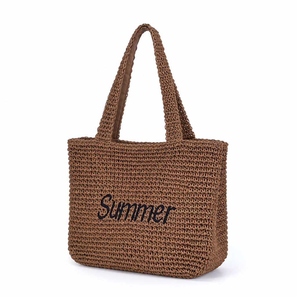 Handwoven Lightweight Embroidered Beach Tote