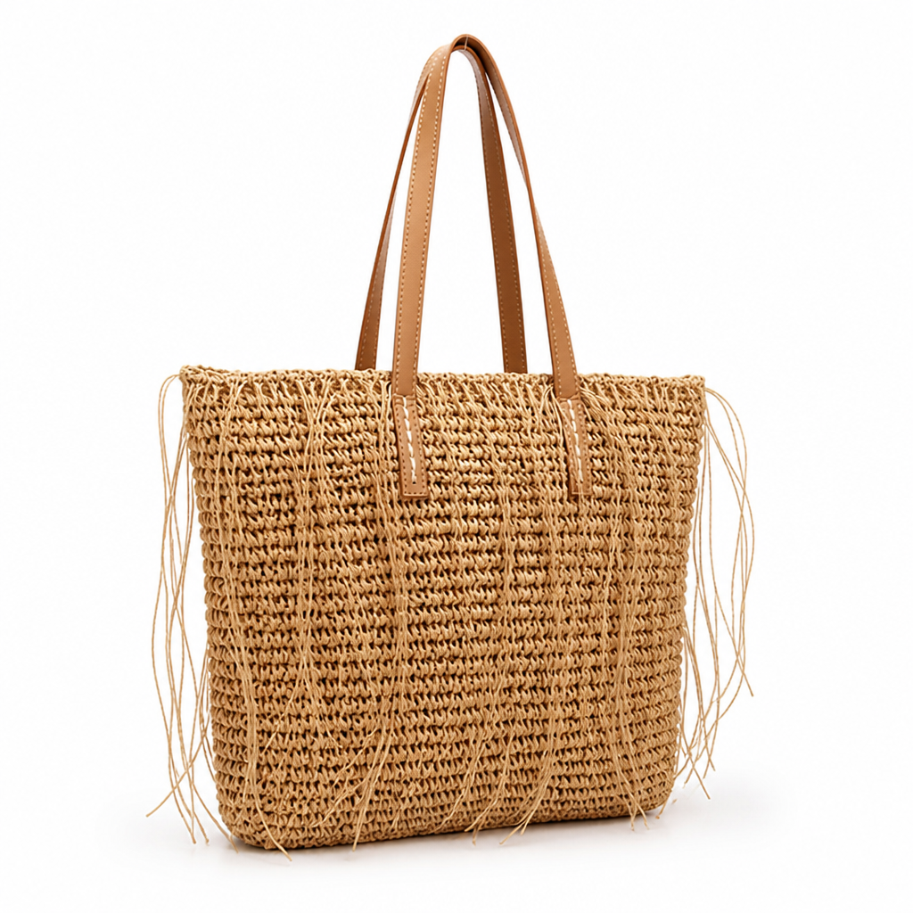 Handwoven Natural Fiber Beach Bag