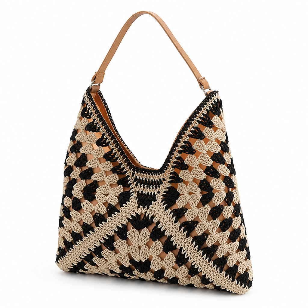 Handwoven Natural Fiber Shopping Bag (Magnetic Closure)
