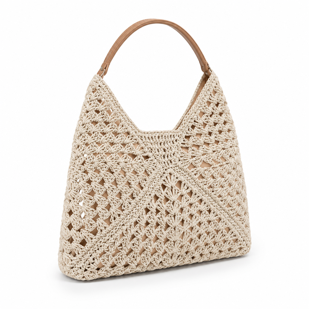 Handwoven Natural Fiber Shopping Bag (Magnetic Closure)