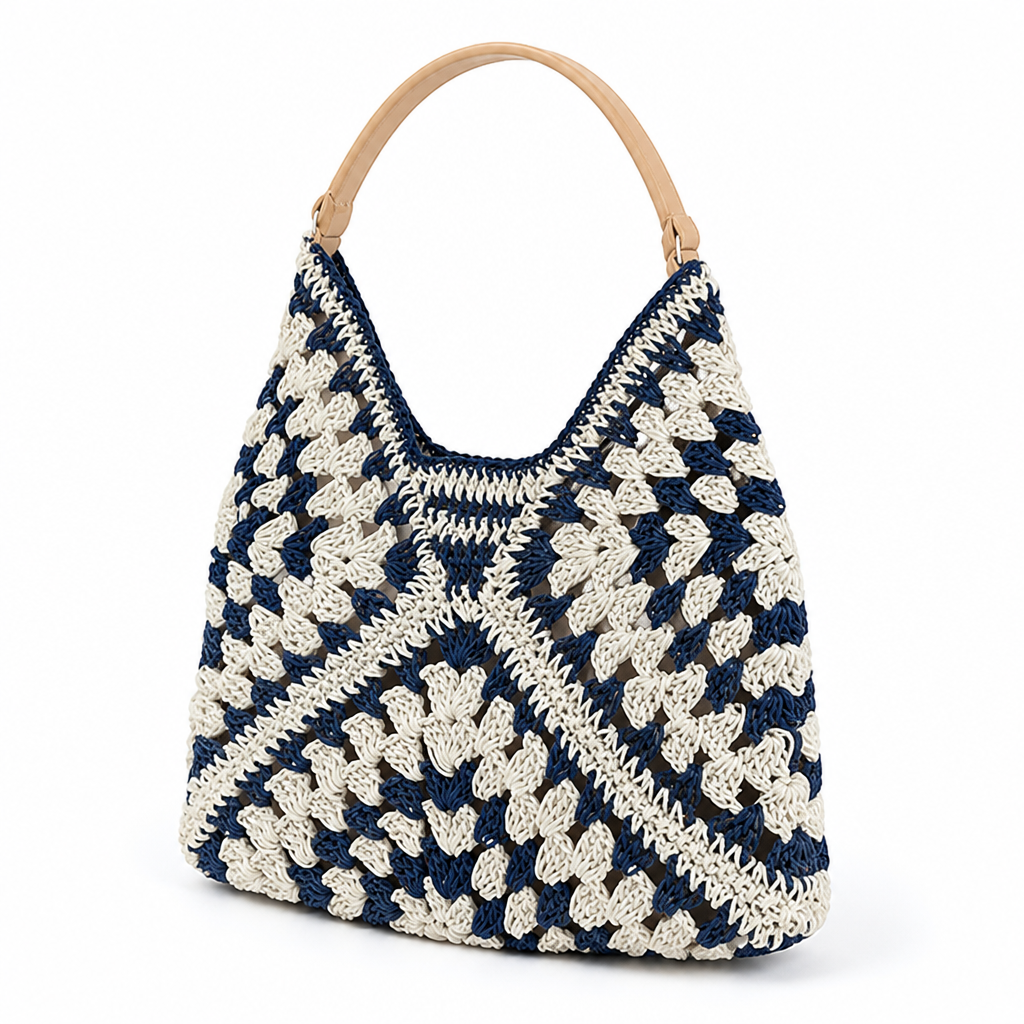 Handwoven Natural Fiber Shopping Bag (Magnetic Closure)