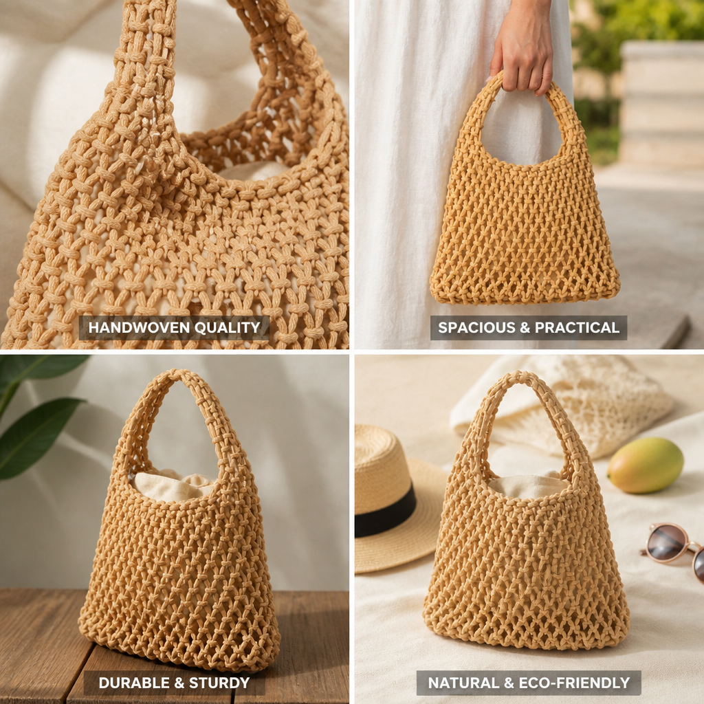 Handwoven Natural Kalsten Tote Bag