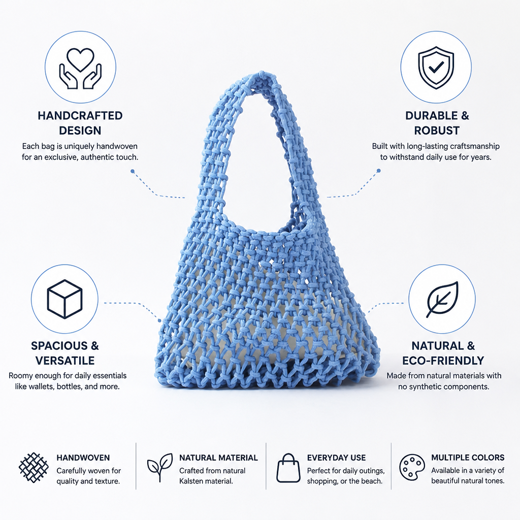 Handwoven Natural Kalsten Tote Bag