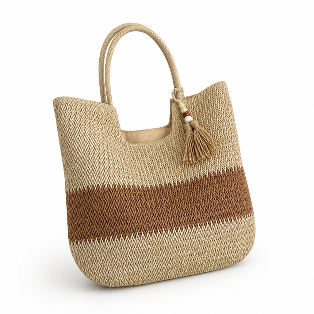 Handwoven Natural Straw Tote