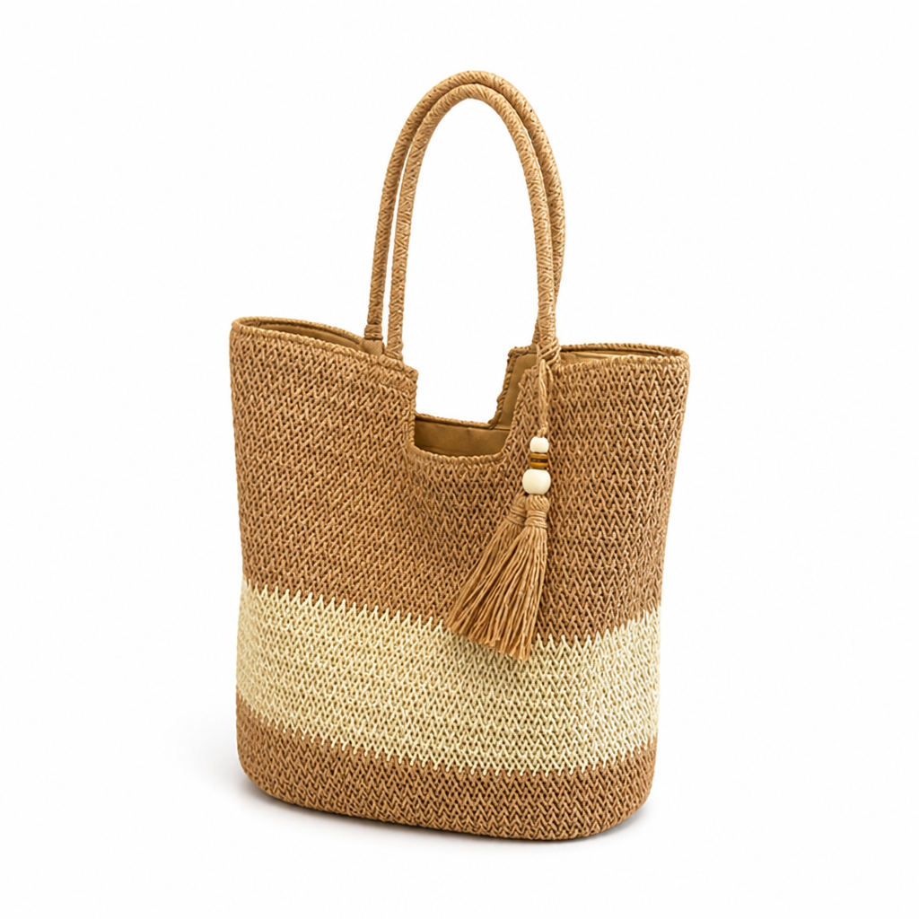 Handwoven Natural Straw Tote