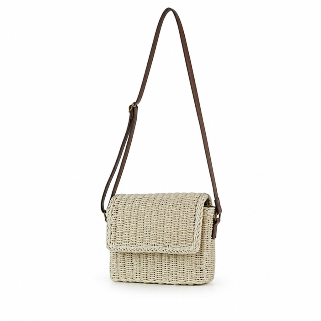Handwoven Rattan Shoulder Bag (Adjustable Strap)