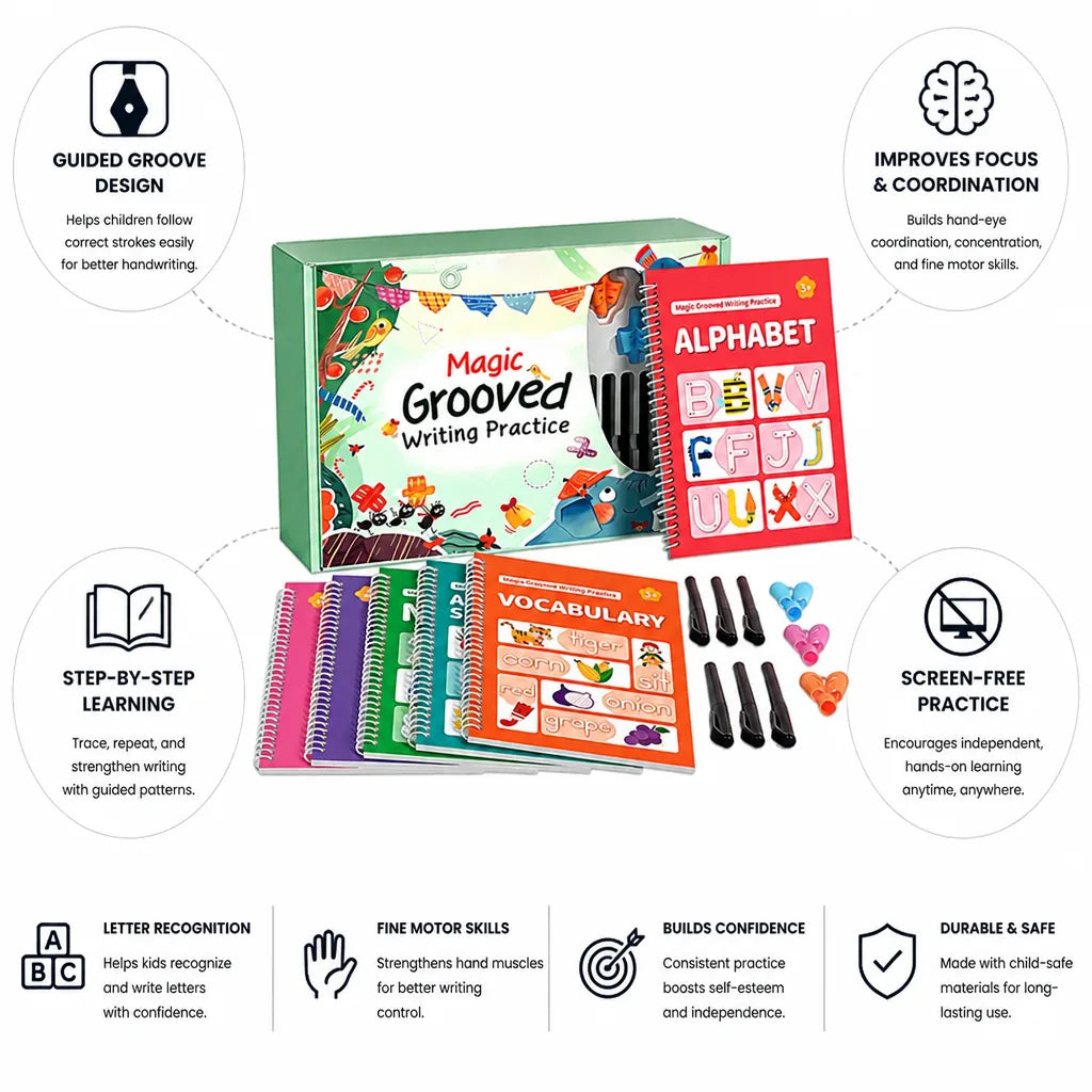 Handwriting Practice Kit Grooved Tracing Screen-Free Learning