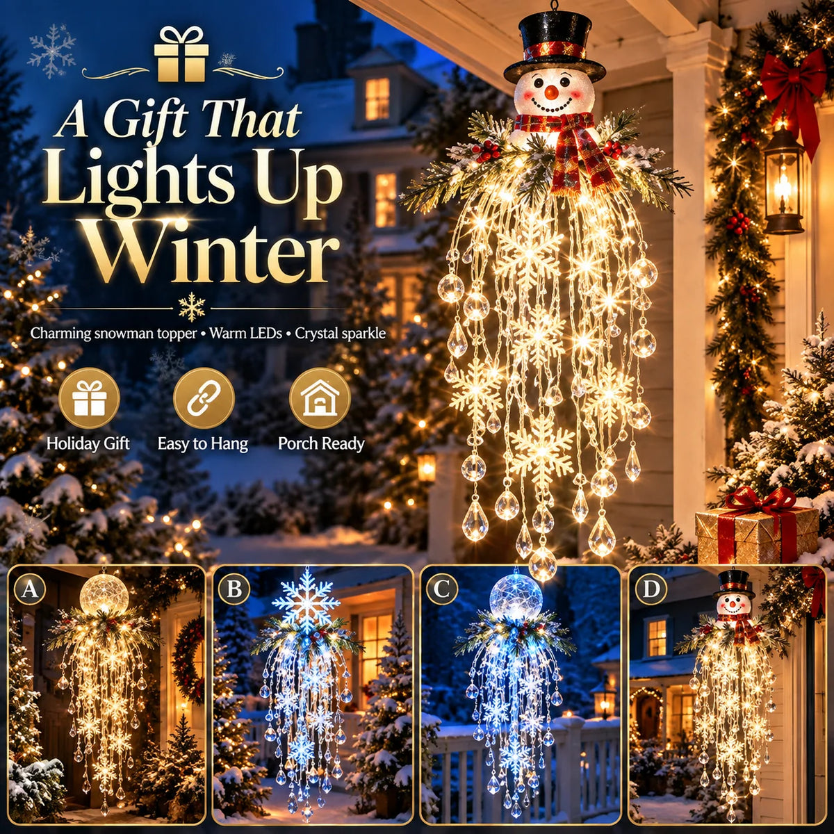 Hanging Christmas Lights Cascading LED With Remote Control