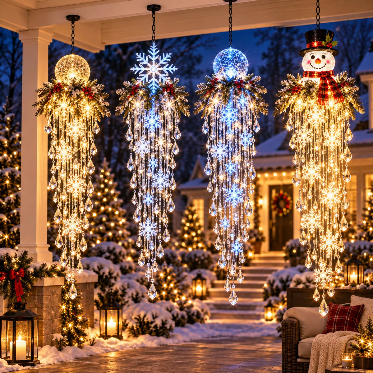 Hanging Christmas Lights Cascading LED With Remote Control