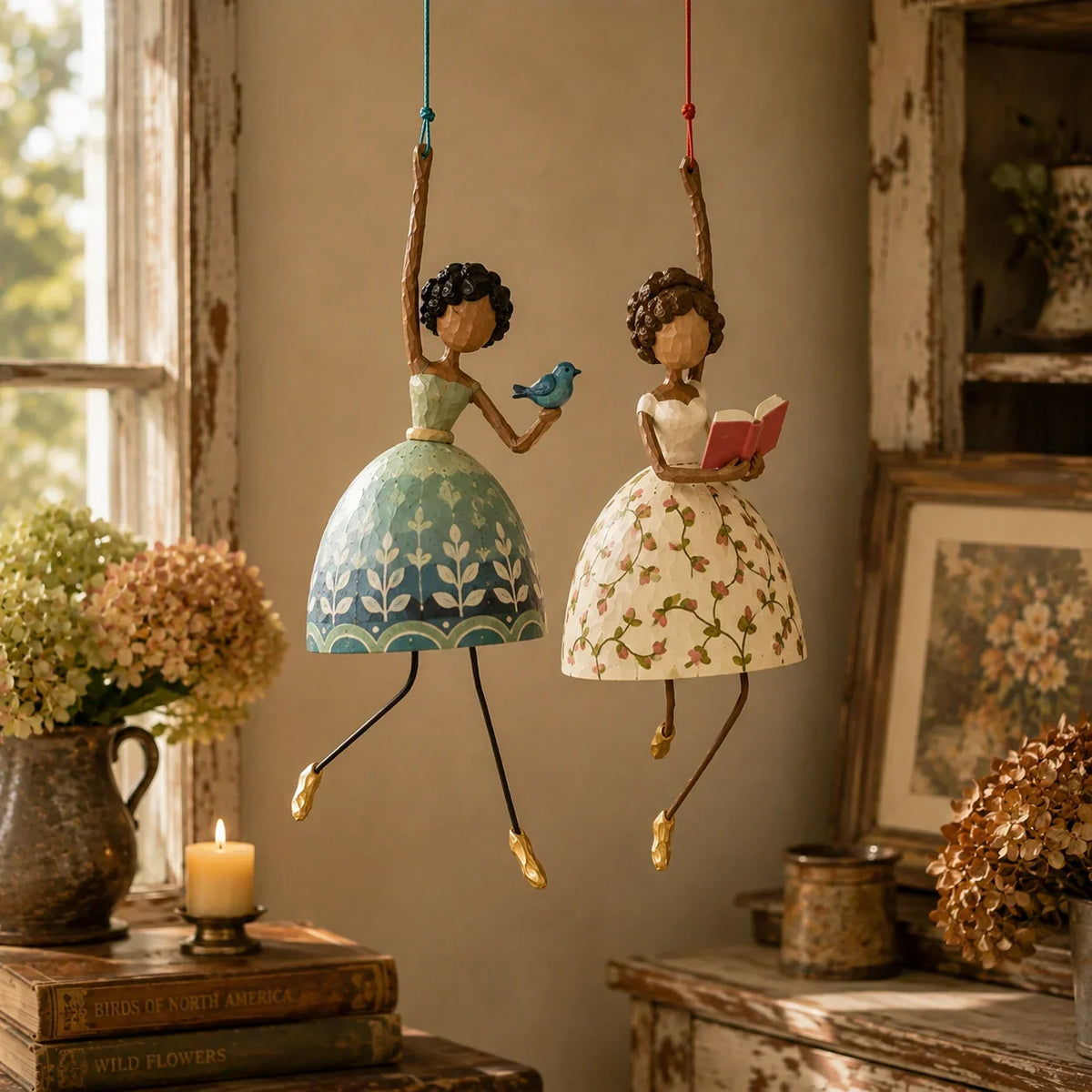 Hanging Figurine Folk Art Gentle Swaying Movement