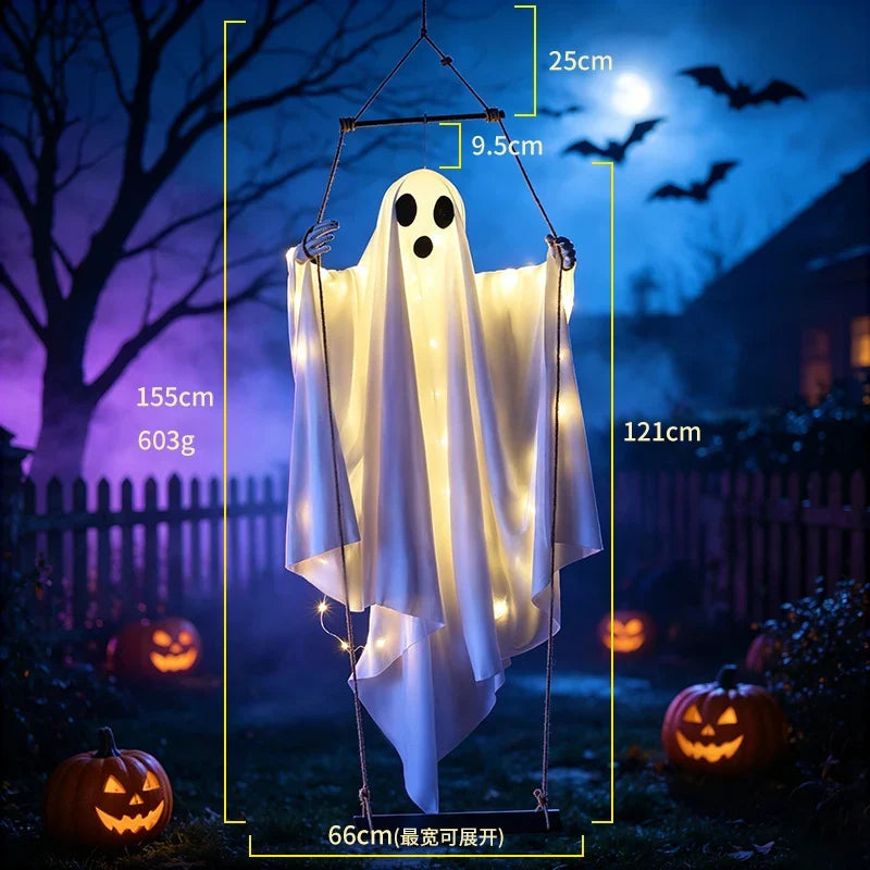 Hanging Ghost 61 Inch Tall Warm LED Weather-Resistant