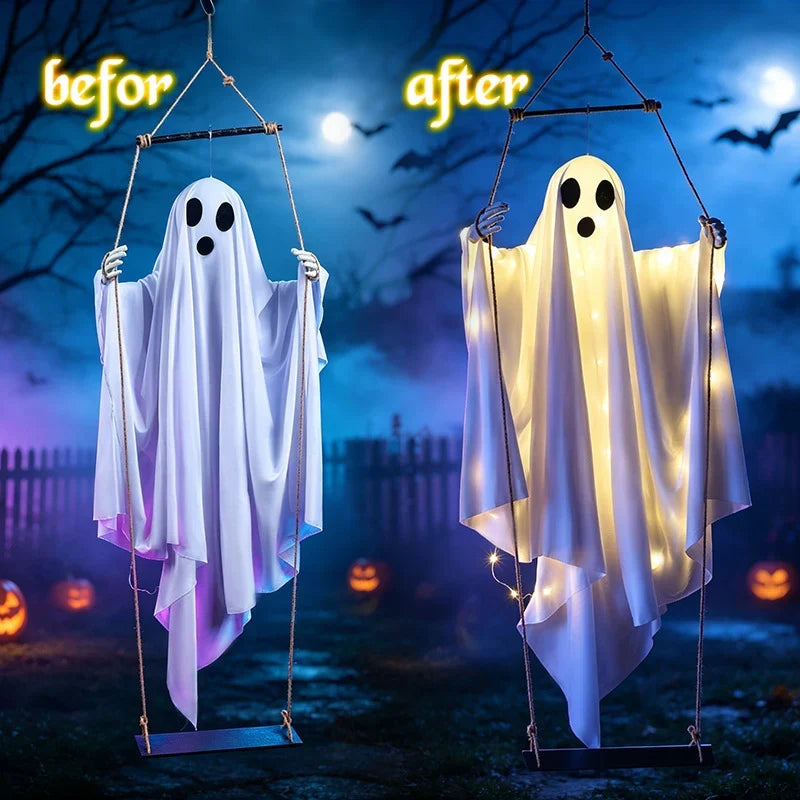 Hanging Ghost 61 Inch Tall Warm LED Weather-Resistant