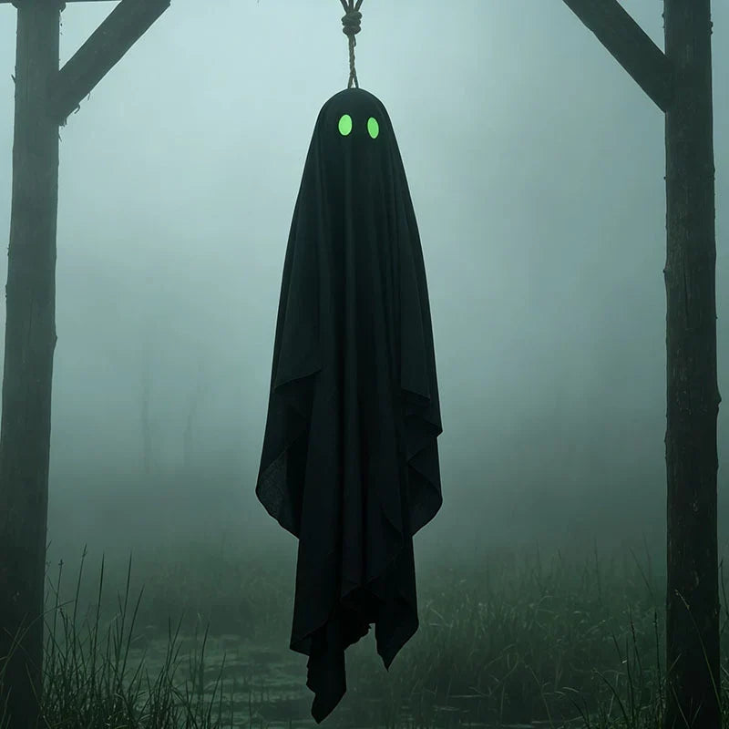 Hanging Ghost Decoration Glowing Eyes Lightweight Fabric