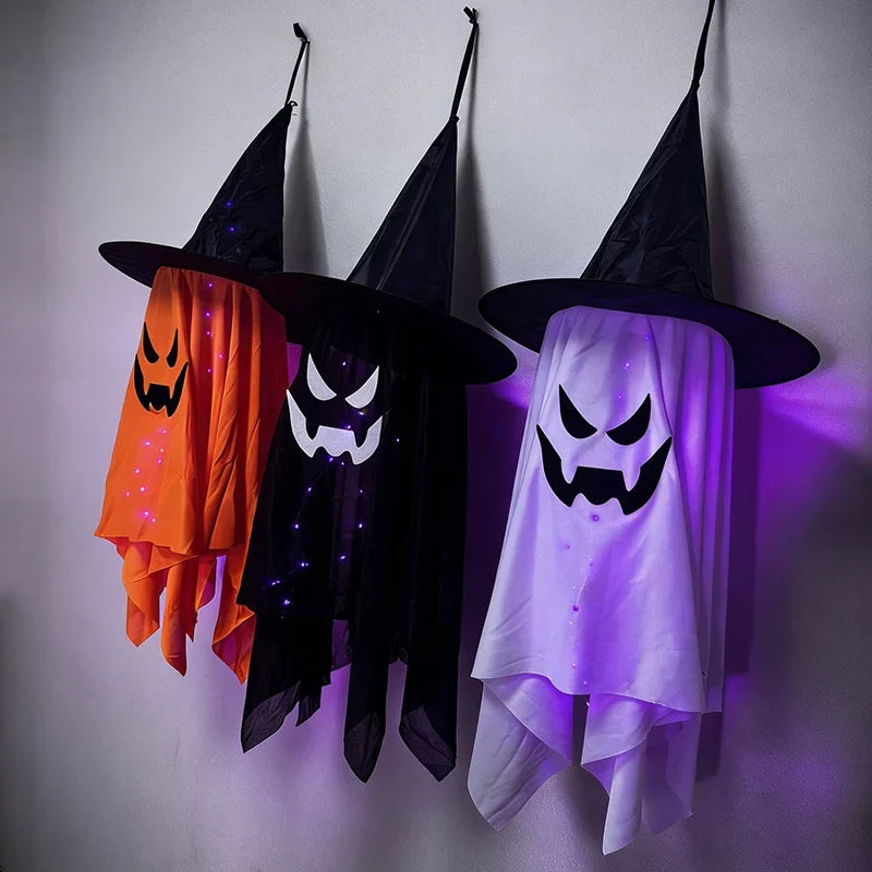 Hanging Ghost Decoration LED Illuminated Weatherproof 39 Inch