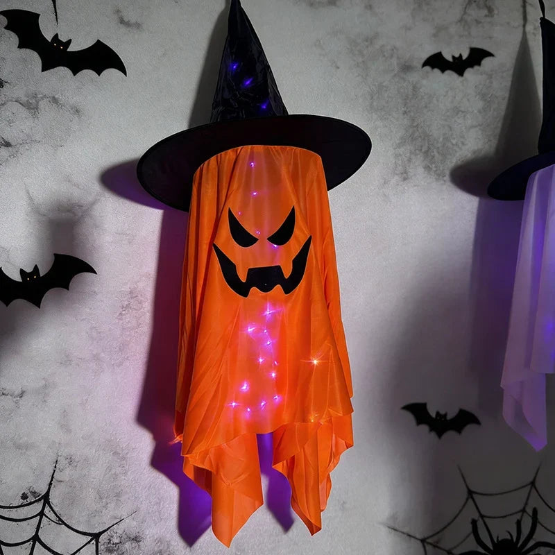 Hanging Ghost Decoration LED Illuminated Weatherproof 39 Inch
