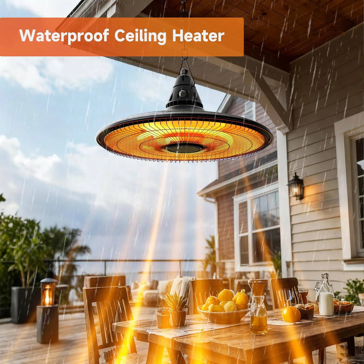 Hanging Patio Heater 1500W Carbon Fiber Remote