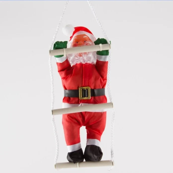 Hanging Santa Figure Realistic 10 Inch Indoor & Outdoor