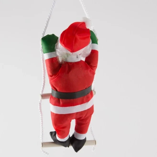 Hanging Santa Figure Realistic 10 Inch Indoor & Outdoor