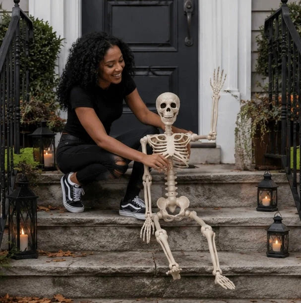 Hanging Skeleton Decoration Poseable Lightweight Reusable 90 cm