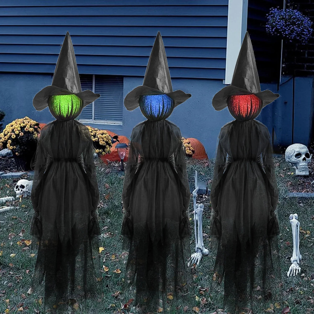 Hanging Witch Decoration Realistic Tulle Dress Weather-Resistant Easy Installation