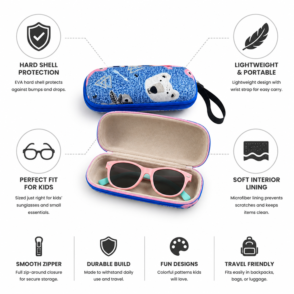 Hard-Shell EVA Microfiber-Lined Glasses Case (Wrist Strap)