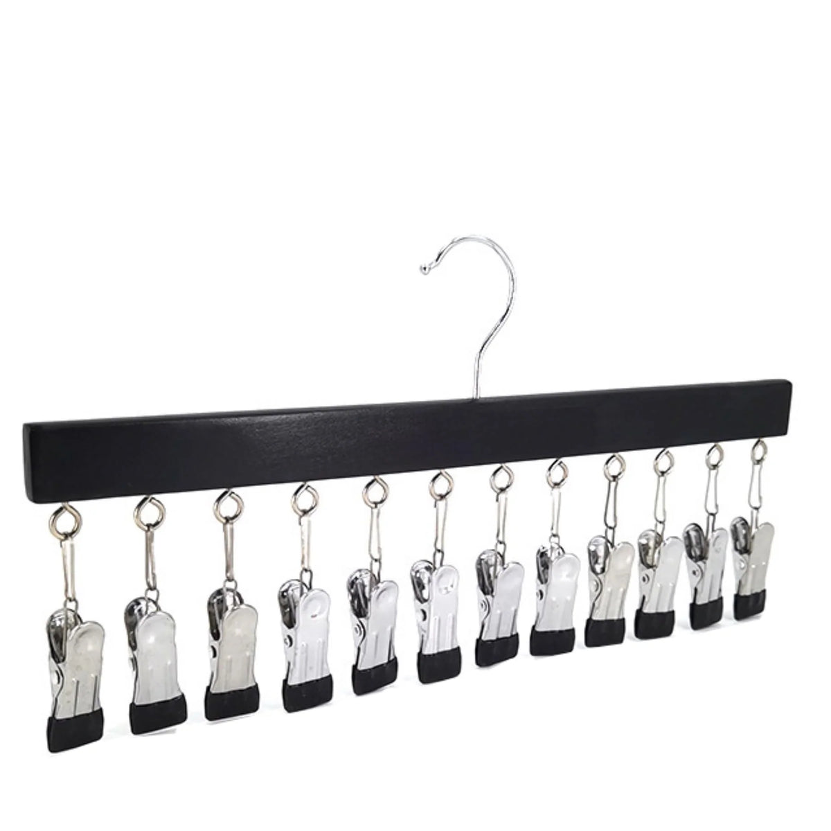 Hat Organizer Wooden Wall Display 12 Clips