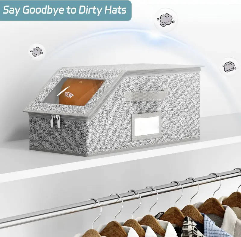 Hat Storage Box Stackable Cardboard Clear Window