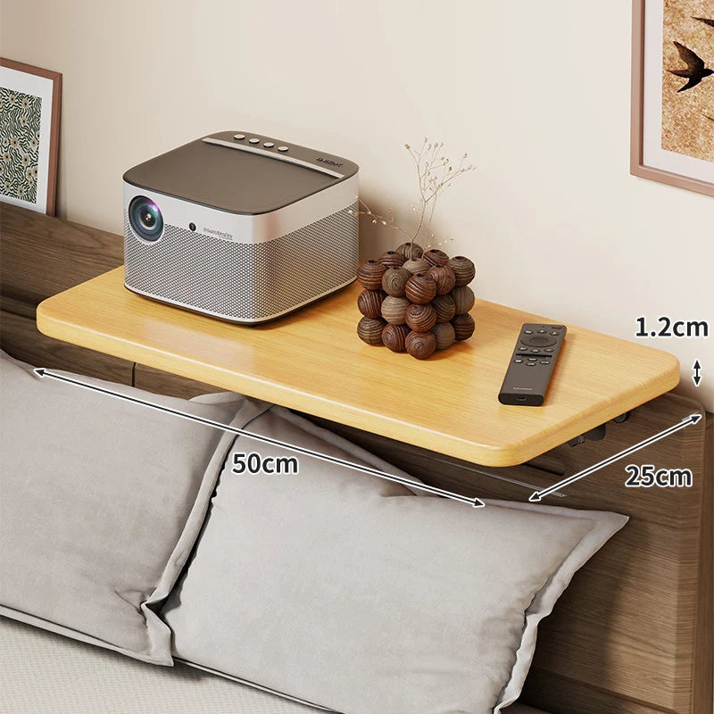 Headboard Shelf Clamp-On Non-Slip With Cable Channel