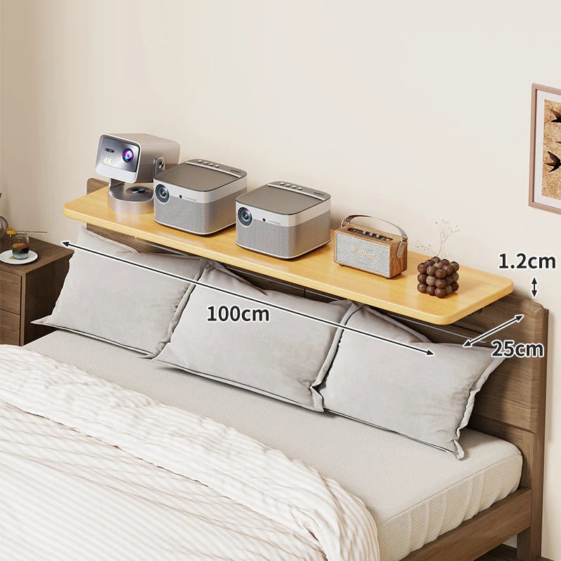 Headboard Shelf Clamp-On Non-Slip With Cable Channel