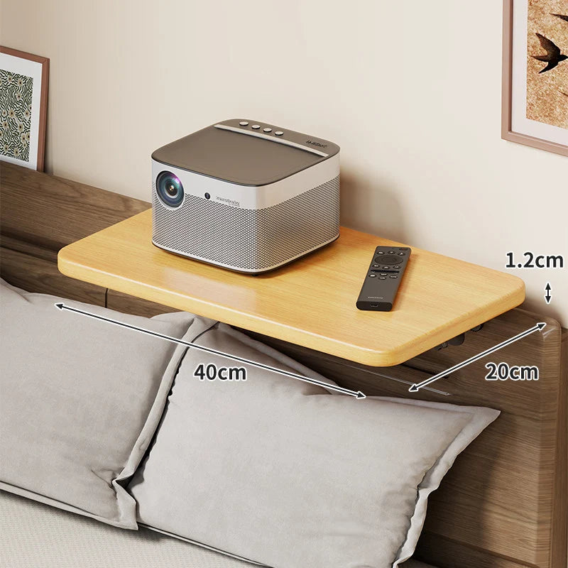 Headboard Shelf Clamp-On Non-Slip With Cable Channel