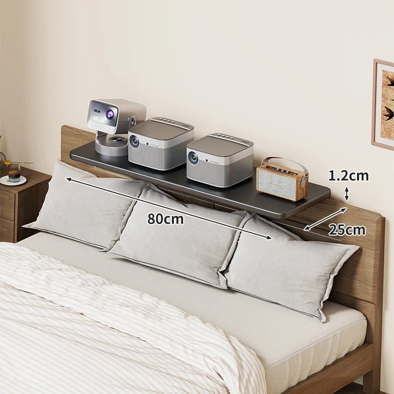 Headboard Shelf Clamp-On Non-Slip With Cable Channel