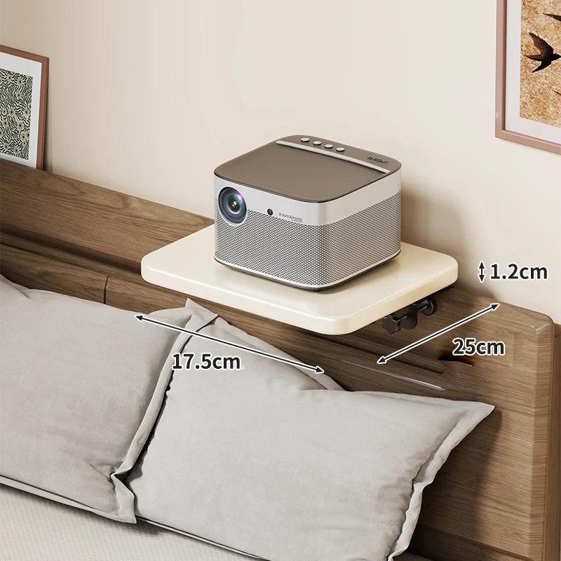Headboard Shelf Clamp-On Non-Slip With Cable Channel